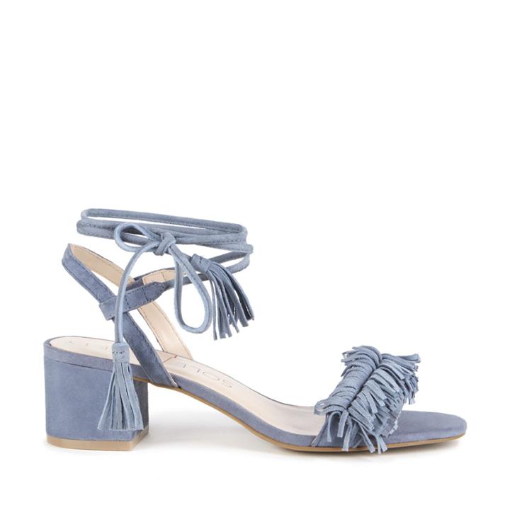 Sole Society Sole Society Sera Fringe Strap Heeled Sandal - Vista Blue