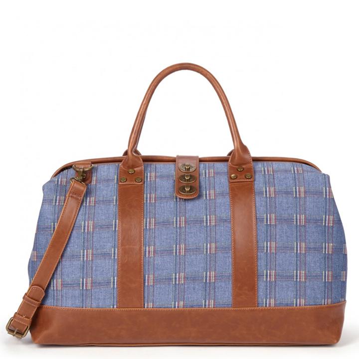 Sole Society Sole Society Mckinley Printed Weekender - Blue Plaid-one Size