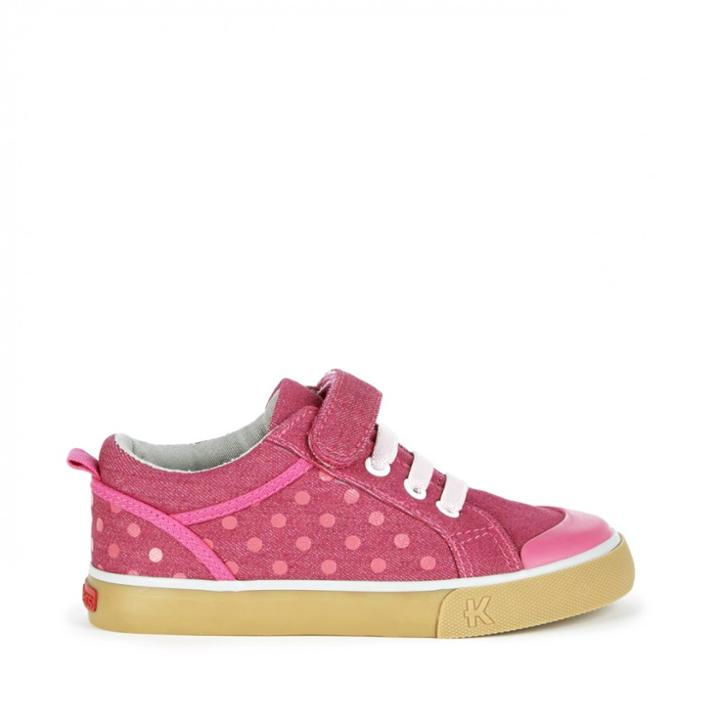 See Kai Run See Kai Run Noel Canvas Sneaker - Hot Pink-10t