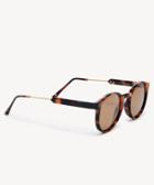 Sole Society Sole Society Lori Mid Size Round Sunglasses Brown Tortoise One Os Plastic Metal