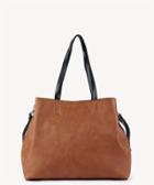 Sole Society Sole Society Hester Tote Vegan Everyday Cognac/black Leather