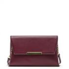 Sole Society Sole Society Vaughn Textured Envelope Clutch - Oxblood