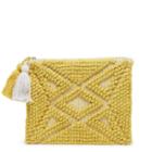 Sole Society Sole Society Palisades Woven Pattern Pouch W/ Tassels - Citrine-one Size