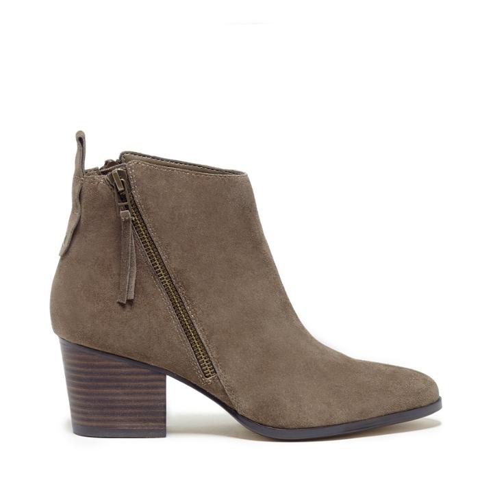 Sole Society Sole Society Mira Asymmetrical Zip Bootie - Dark Taupe