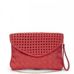 Solesociety Sole Society Chloe Mixed Woven Clutch - Coral-one Size