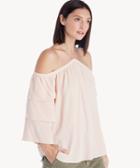 1. State 1. State Tiered Sleeve Cold Shoulder Blouse Shadow Pink Size Extra Small From Sole Society
