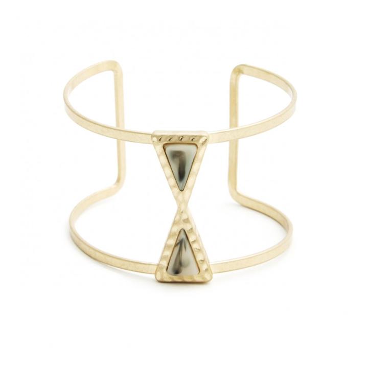 Sole Society Sole Society Tribal And Stone Cuff - Cream Gold-one Size