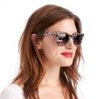 Sole Society Sole Society Stevie Acetate Wayfarer With Case - Milky Tortoise-one Size