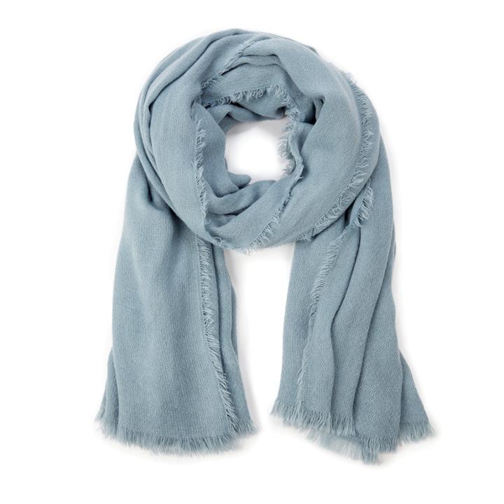Sole Society Sole Society Essential Raw Edge Scarf - Blue Grey