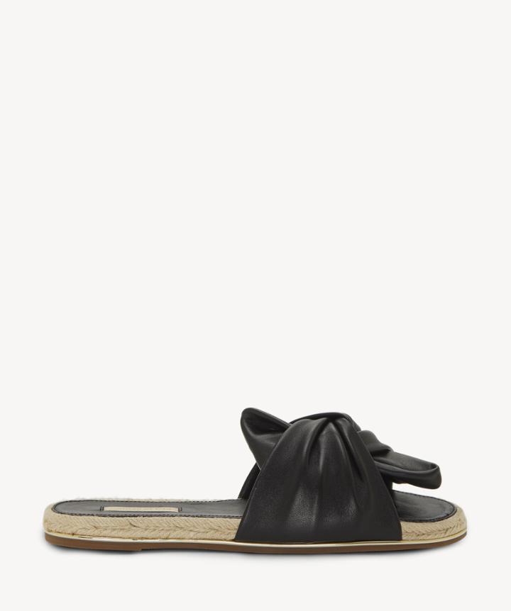 Louise Et Cie Louise Et Cie Camille Knotted Open Toe Flats Black Size 6 Printed Fabric From Sole Society