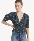 Astr Astr Women's Beatrice Top In Color: Navy Cream Dot Size Xs From Sole Society