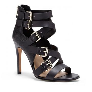 Sole Society Sole Society Ashton Textured High Heel Sandal - Black-7