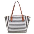 Sole Society Sole Society Rooney Fabric Trapeze Tote - Black White