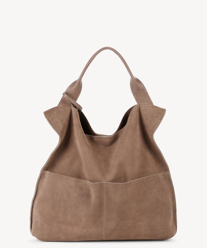 Sole Society Women's Jamari Genuine Suede Over Tote Taupe Genuine Suede Vegan Leather From Sole Society