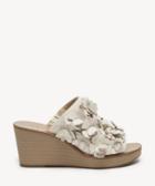 Sole Society Sole Society Poppie Floral Platform Wedges Eggshell Cream Size 5 Leather