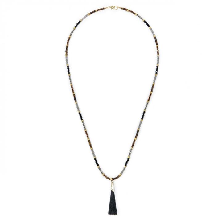 Sole Society Sole Society Beaded And Tassel Necklace - Black Combo-one Size