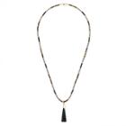 Sole Society Sole Society Beaded And Tassel Necklace - Black Combo-one Size