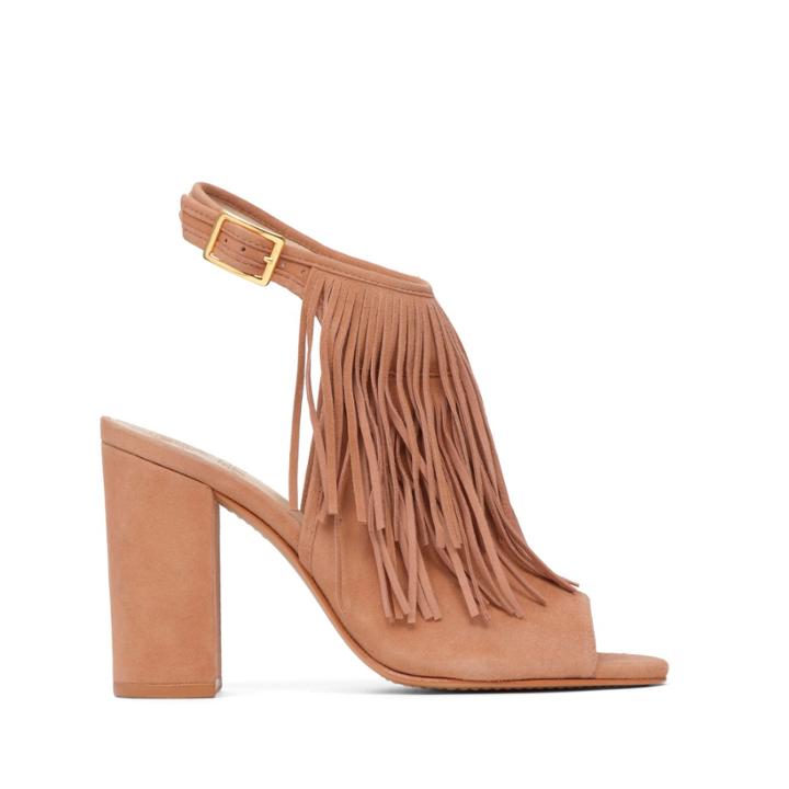 Vince Camuto Vince Camuto Winiveer Fringe Block Heel Sandal - Amendoa-6