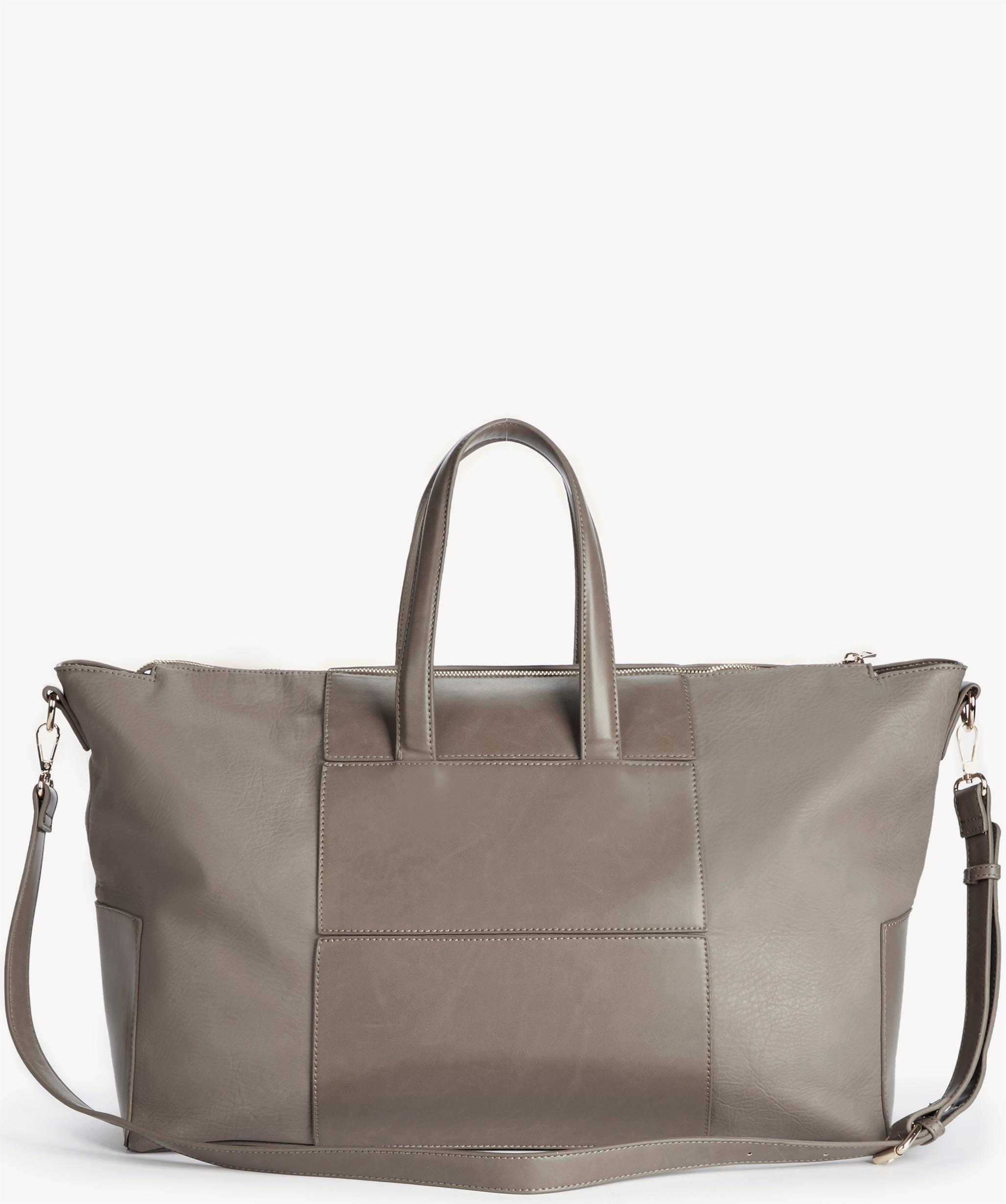 Sole Society Sole Society Cory Vegan Winged Weekender Bag Taupe Leather LookMazing