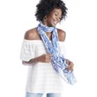 Sole Society Sole Society Elongated Palm Print Scarf - Light Blue