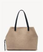Sole Society Sole Society Miller Oversize Tote Taupe Faux Leather