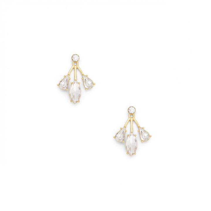 Sole Society Sole Society Crystal Front To Back Earrings - Gold-one Size