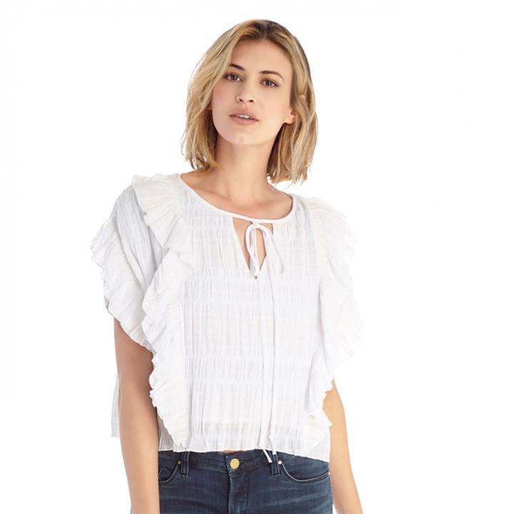 J.o.a. J.o.a. White Boho Top - White-x-small