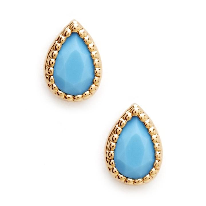 Sole Society Sole Society Plated Teardrop Earring - Turquoise-one Size