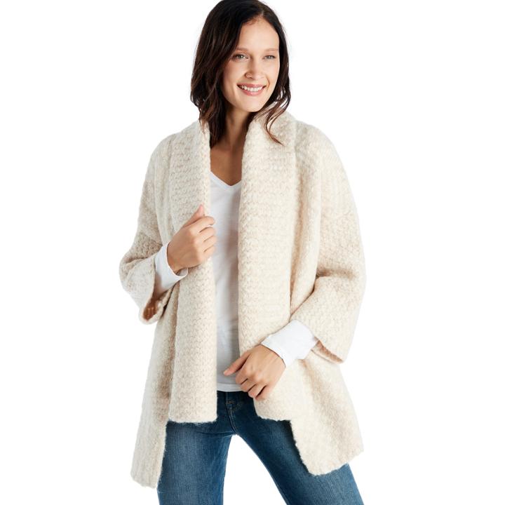 Sole Society Sole Society Shawl Collared Oversized Cardigan - Beige