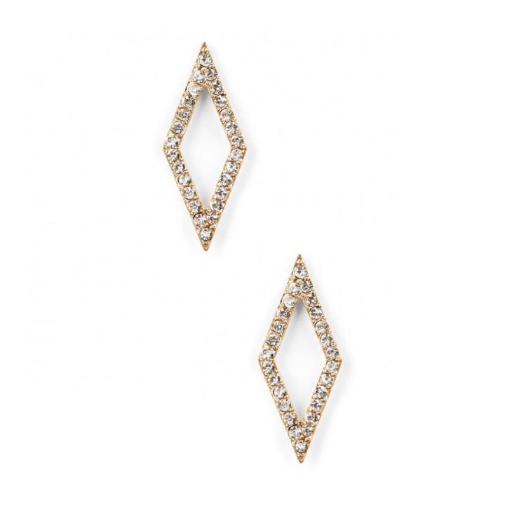Sole Society Sole Society Geometric Crystal Earrings - Gold-one Size