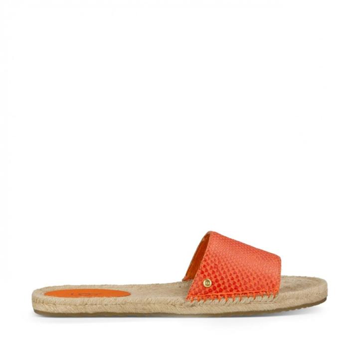 Ugg Ugg Cherry Exotic Leather Slide - Hazard Orange-6