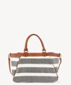 Sole Society Sole Society Medina Duffel Fabric Weekender Bag Black Cream Combo Vegan Leather