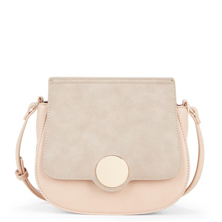 Sole Society Sole Society Rowen Mini Crossbody W/ Circle Closure - Blush Combo