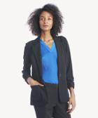 Vince Camuto Vince Camuto Women's Ruched Sleeve Ponte 2 Pkt Blazer In Color: Rich Black Size Xs From Sole Society
