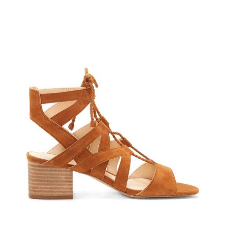 Vince Camuto Vince Camuto Fauna Cutout Block Heel Sandal - Maple Brown