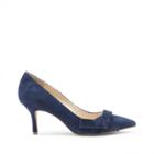 Sole Society Sole Society Jensine Suede Mid Heel Pump - New Navy-11