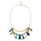 Sole Society Sole Society Tassel And Chain Necklace - Blue Multi