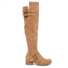 Sole Society Sole Society Umber Suede Over The Knee Boot - Natural-5