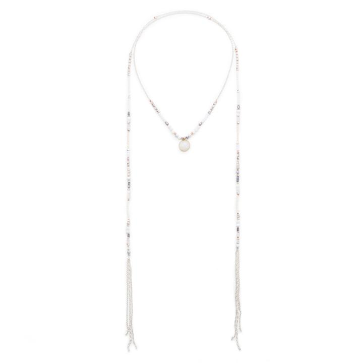 Sole Society Sole Society Beaded Wrap Necklace - White Combo-one Size