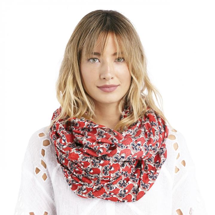 Sole Society Sole Society Raccoon Print Infinity Scarf - Multi