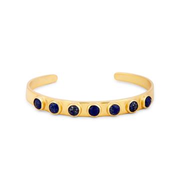 Karen London Karen London 24k Gold Plated Stone Cuff - Lapis