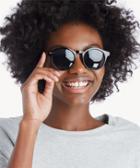 Sole Society Sole Society Delancee Polarized Round Sunglasses Black One Size Os Plastic