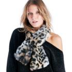 Sole Society Sole Society Leopard Faux Fur Stole - Brown Combo-one Size
