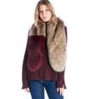 Sole Society Sole Society Dip Dyed Faux Fur Stole - Brown/oxblood-one Size
