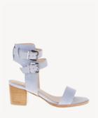 Sol Sana Sol Sana Porter Heels Ii Double Ankle Strap Sandals: Wood Sole/ Light Denim Size 6 Suede From Sole Society