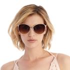 Sole Society Sole Society Annalynne Oversize Round Metal Sunglasses - Nude