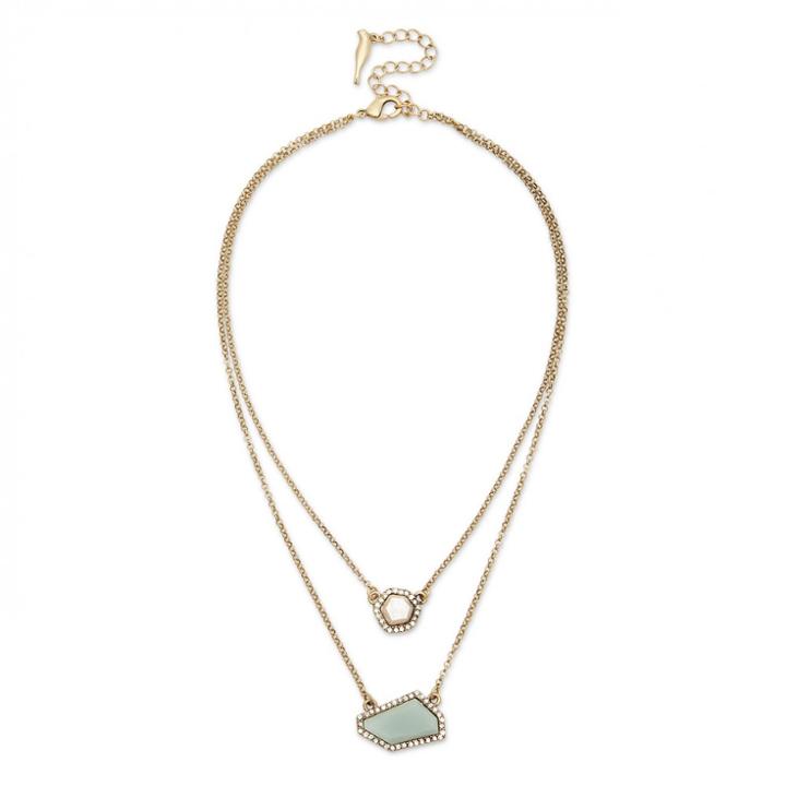 Sole Society Sole Society Geo Stone Layering Necklace - Sapphire-one Size