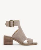 Sole Society Women's Tally Block Heels Sandals Taupe Size 5 Suede From Sole Society