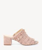 Sole Society Sole Society Harriet Fringe Mules Dusty Rose Size 5 Suede