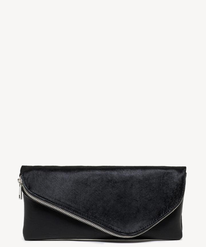 Sole Society Women's Tammi Vegan Foldover Clutch Black Vegan Leather From Sole Society